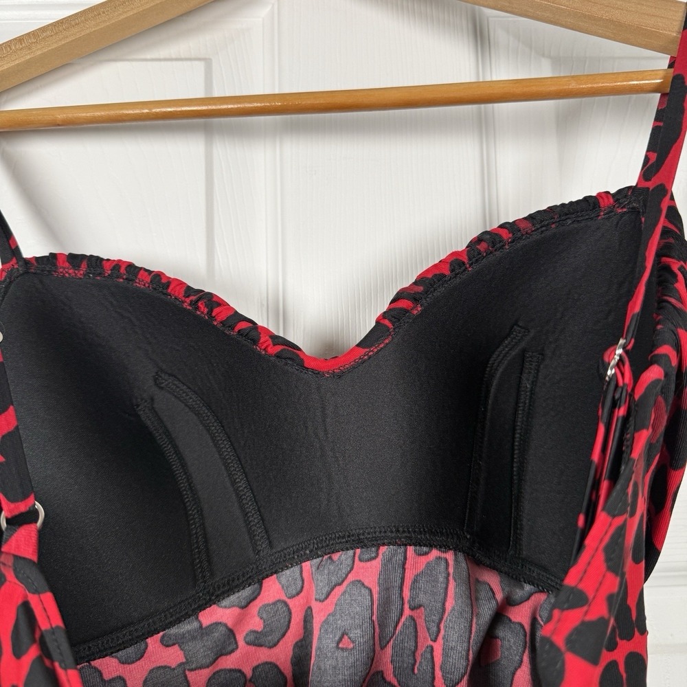 Miraclesuit One Piece Red Leopard Print Slimming Ruching Made in USA - Picture 13 of 16